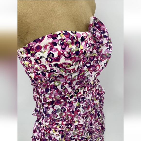 Cynthia Steffe Noelle Womens Strapless Dress Vibrant Colors Sz 6 - Picture 4 of 9